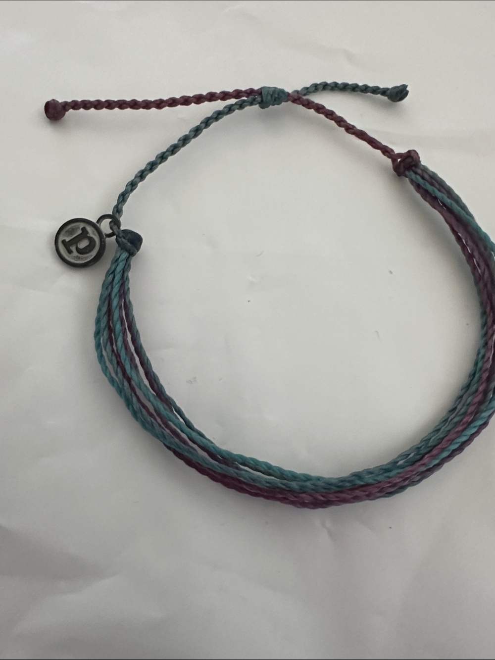NWOT Pura Vida Adjustable Teal and Plum Braided Cord Bracelet